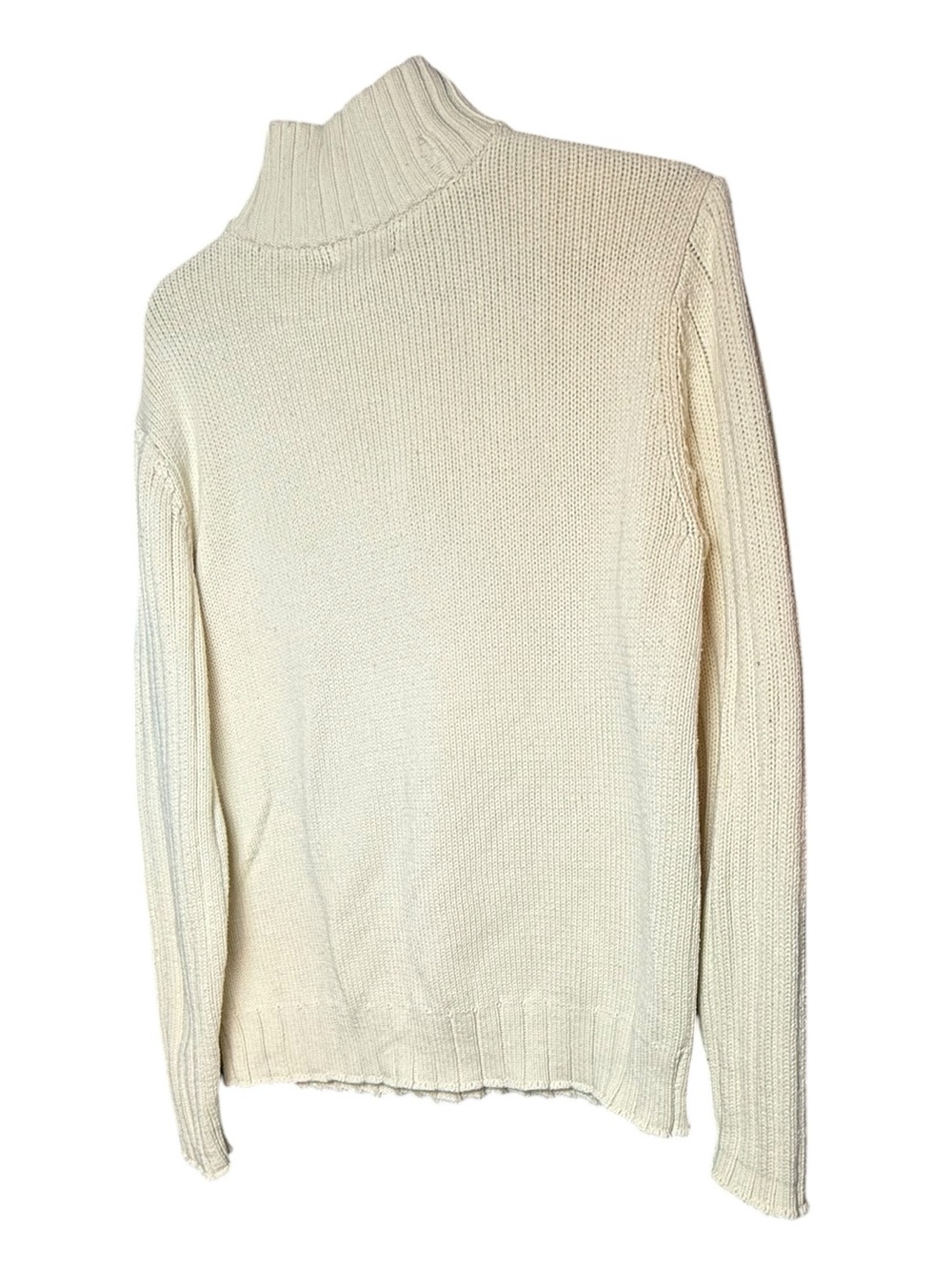 Vtg. Ralph Lauren Polo jeans Co. Ivory Quarter Zip Heavy Cotton Sweater Large. - Picture 3 of 9